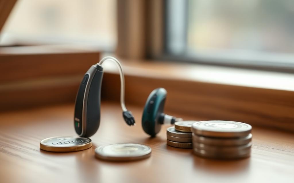 Audionom som finjusterar en hörapparat med dator
